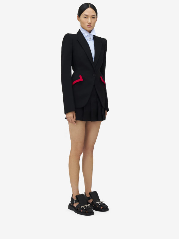 ALEXANDER MCQUEEN - Binding Detail Single-breasted Jacket - Item 830635QJADK1000